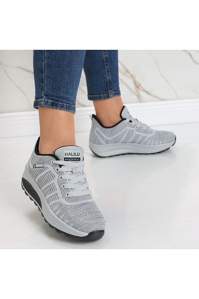 MODA STİL Women's light gray textile sports shoes Kiera, 38