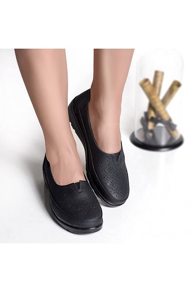 MODA STİL Women's casual shoes, black, eco-leather, 36