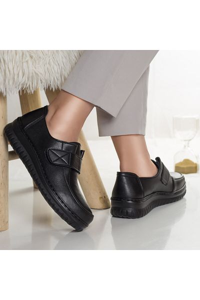MODA STİL Women's casual black shoes made of eco-leather dora, 39