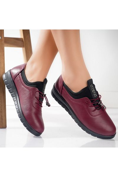 MODA STİL Women's Casual Red Shoes Made of Ecological Leather Nola, 39