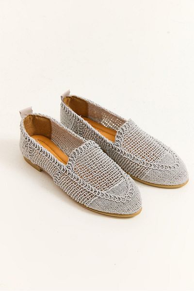 Raneel Kazançlı Alışveriş Knitted Design Women's Ballerina Shoes Gray