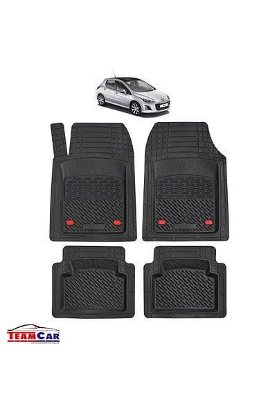 TEAMCAR ® Car Mats Tray Type Peugeot 308 I (2007-2013) Black, Durable Material