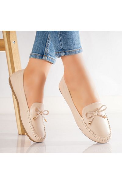 MODA STİL Women's casual shoes Beige made of Eco-leather Amelia, 39