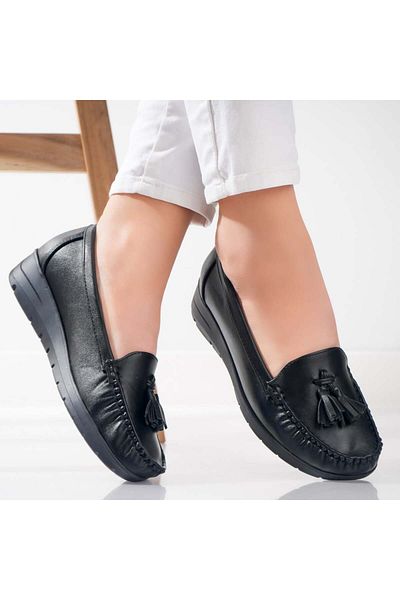 MODA STİL Women's Casual Shoes Black Made of Eco-Leather Casane, 36