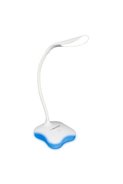 ESPERANZA LED lamp, Esperanza Mimosa ELD105W, with illuminated base, flexible arm 21 cm, dual power supply