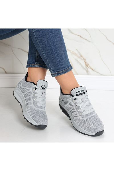MODA STİL Women's light gray textile sports shoes Kiera, 38