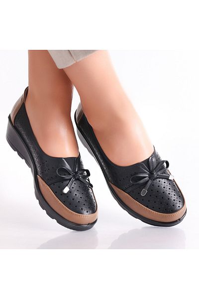 MODA STİL Women's Black/Brown Shoes Made of Eco-Leather Tania, 41