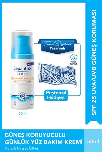 Bepanthol Nemlendirici SPF25 Yüz Bakım Kremi 50ml + Tuvana Büyükçınar Tasarım...