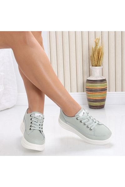 MODA STİL Women's casual shoes Mint Green made of natural leather Hory, 40