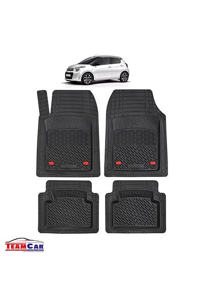 TEAMCAR Covorașe auto tip tavă Citroen C1 II (2014-2022) negre, material rezistent