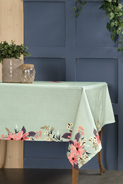 Montisu مقاوم للسوائل، مقاوم للبقع، تصميم خاص من القماش القطني بنسبة 100%، مفرش طاولة 145x225