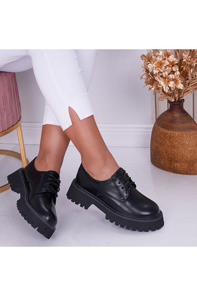 MODA STİL Women's Casual Black Shoes Made of Eco-Leather Beny, 38