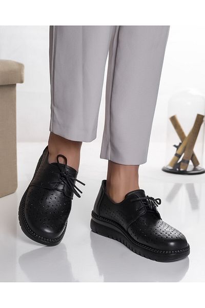 MODA STİL Pantofi dama casual negri din piele ecologica dalia, 36