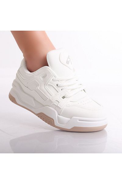 MODA STİL Women's White Sneakers Made of Ecological Leather Yuridia, 41