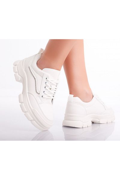 MODA STİL Women's Casual White Shoes Made of Eco-Leather Esle, 39