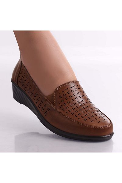 MODA STİL Women's Brown Shoes Made of Belica Ecological Leather, 39