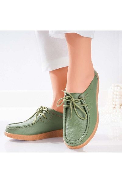 MODA STİL Women's casual shoes Green natural leather lucy, 37