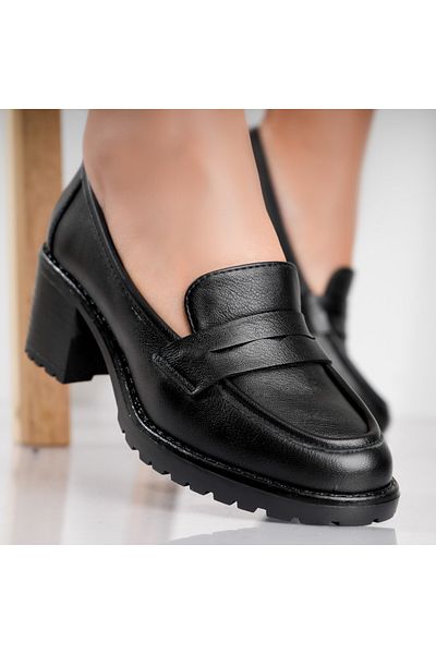 MODA STİL Women's Black Heeled Shoes Made of Molado Ecological Leather, 37
