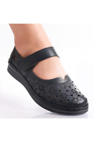 MODA STİL Women's Casual Black Shoes Made of Agali Ecological Leather, 38