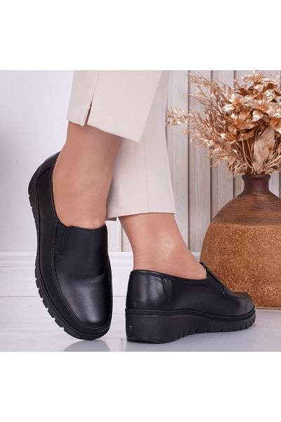 MODA STİL Women's casual shoes in black Fler eco-leather, 41