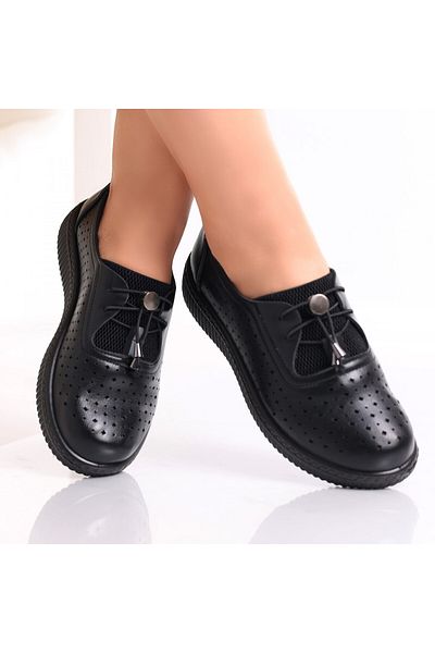 MODA STİL Women's Casual Black Shoes Made of Eco-Leather Erica, 39