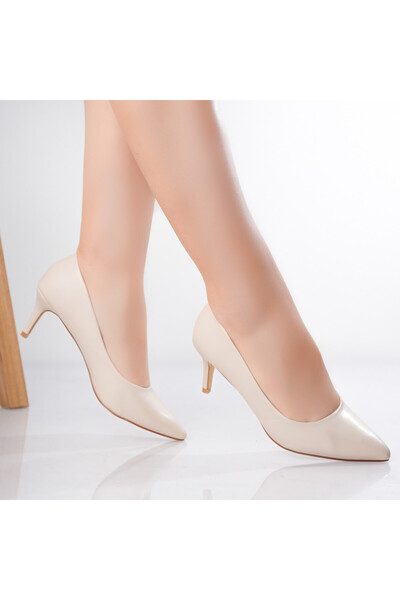 MODA STİL Women's Beige Shoes Made of Ecological Leather Dania, 37