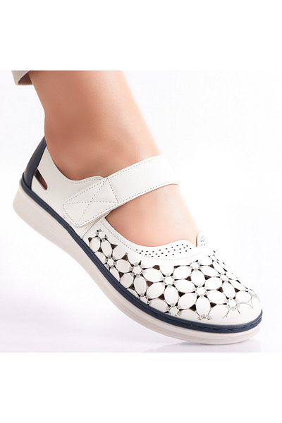 MODA STİL Women's casual shoes White made of Agali Ecological Leather, 41