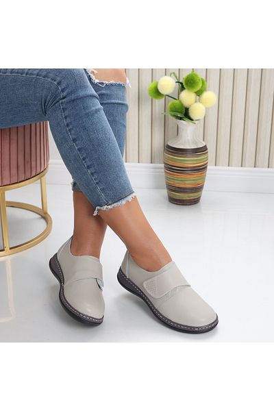 MODA STİL Women's casual shoes, grey, made of genuine leather Felicy, 39