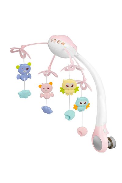 Teno Teno® Musical Crib Carousel, Baby, remote control, removable toys, pink