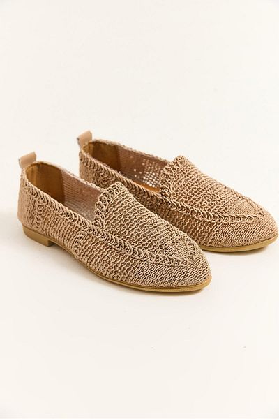 Raneel Kazançlı Alışveriş Knitted Design Women's Ballerina Shoes Mink