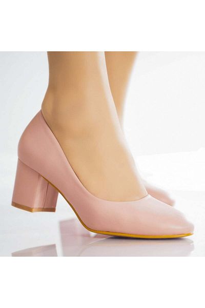 MODA STİL Women's Pink Heeled Shoes Made of Ecological Leather Nenaz, 37