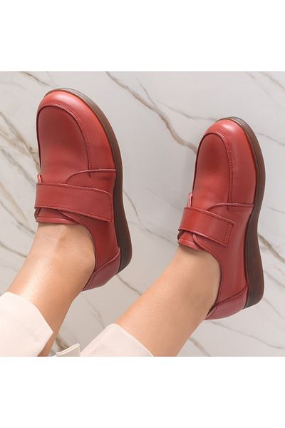 MODA STİL Women's Casual Red Shoes Made of Genuine Leather Jarin, 39