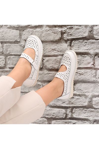 MODA STİL Women's casual shoes Beige made of Banva Eco-leather, 39