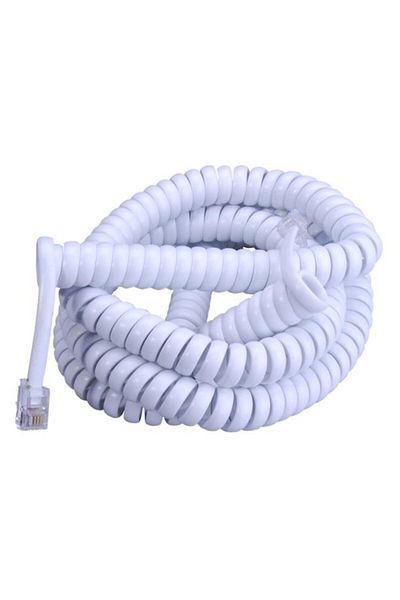 Generic Monster Telephone Handset Coil Cord White 25ft