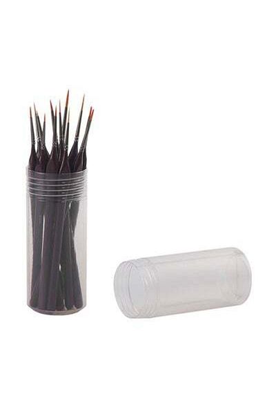 HALAMODO 12-Piece Miniature Paint Brush Set Brown