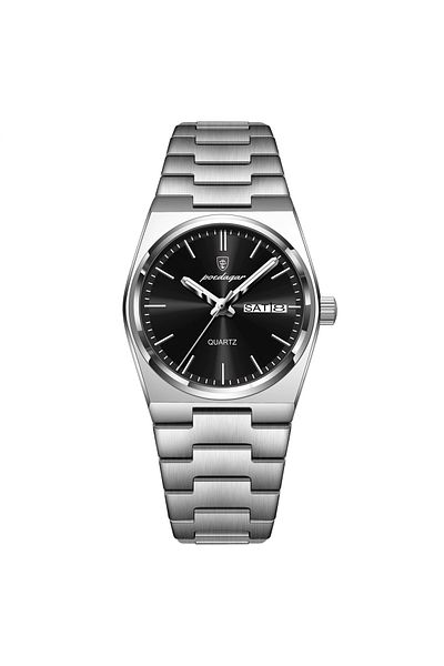 delis Men's watch Poedagar CS1791, stainless steel, silver, black dial