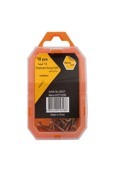 HONEYBEE 18 قطعة من براغي اللوح الخشبي المقاومة للصدأ في صندوق تخزين