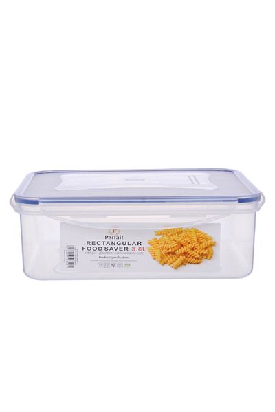Parfait Rectangular Airtight Leak-Proof Food Container Clear and Blue 3.8 Liter