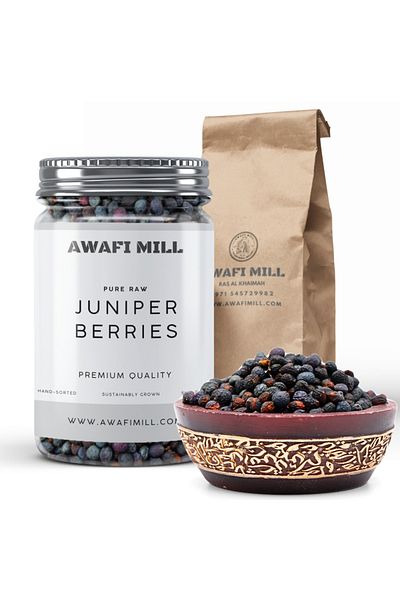 AWAFI MILL Whole Juniper Berries – Natural Dried Juniper Fruit (Bottle of 100 gram / 3.5 Oz)