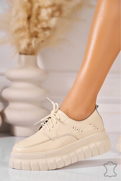Joana Women's Loafers Natural Leather Beige Giustina