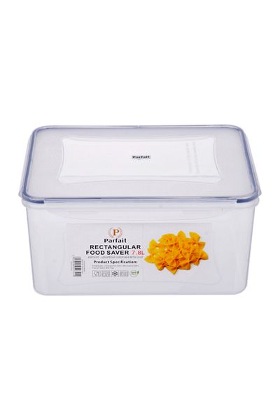 Parfait Rectangular Airtight Leak-Proof Food Container Clear and Blue 7.8 Liter