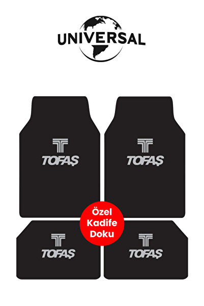 Universal Yıkanabilir Kumaş ve Taban Kalın Pvc Tofaş uyumlu Oto Paspas Seti 3...