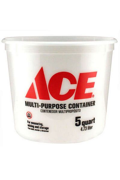 ACE Durable Plastic Solvent-Resistant Multi-Mix Container White 5qt