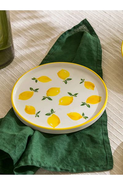 LC Waikiki Lcw Home Lemon Juice Printed Ceramic Plate Set of 4 20 cm