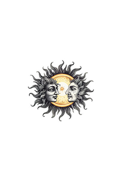 INOVATIX Set de 8 piese, autocolant sărut cu luna și soarele, INOVATIX®. 6 cm