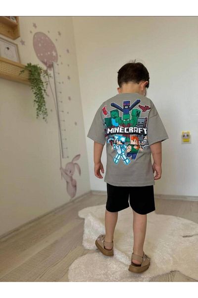 Ral Sport Mine Craft Boy's Shorts Suit Gray