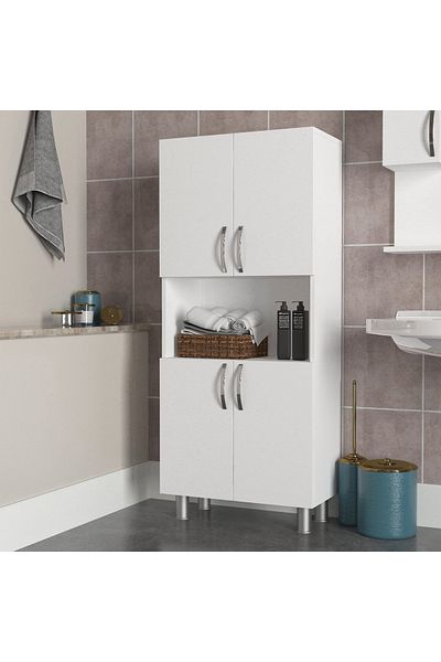 UnicUtil Dulap Organizator pentru Baie/Bucatarie UnicUtil,60 x 30 x 140 cm, Alb