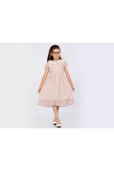 Burç Bebe 330-06-25 Φόρεμα σιφόν με μοτίβο για κορίτσια 2/10 ΕΤΩΝ