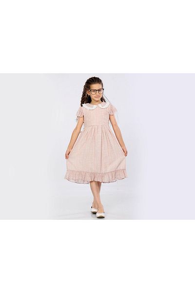 Burç Bebe 330-06-25 Φόρεμα σιφόν με μοτίβο για κορίτσια 2/10 ΕΤΩΝ