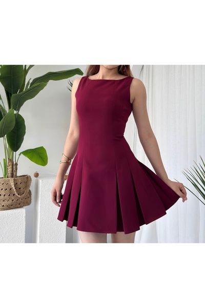 Sunshine Butik Bordo Elbise